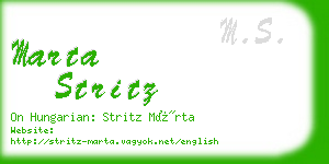 marta stritz business card